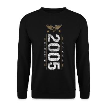 Limited Edition 2005 Strength and Honor Birthday - Unisex Sweatshirt - black - Front - Alina (178cm) & Michal (187cm)