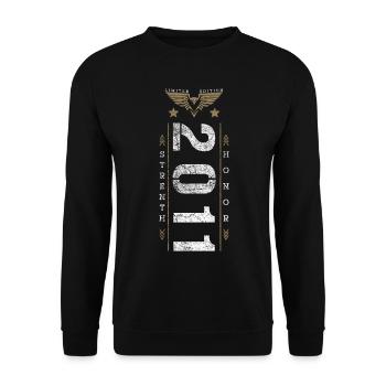 Limited Edition 2011 Strength and Honor Birthday - Unisex Sweatshirt - black - Front - Alina (178cm) & Michal (187cm)