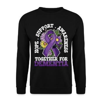 Hope Support Working Together to Raise Dementia Awareness - Unisex Sweatshirt - black - Front - Alina (178cm) & Michal (187cm)
