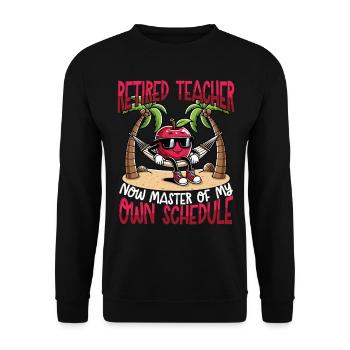 Retired teacher Master of my own - Unisex Sweatshirt - black - Front - Alina (178cm) & Michal (187cm)