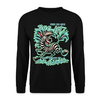 Crazy Zebra If You're Looking for Me Madness - Unisex Sweatshirt - black - Front - Alina (178cm) & Michal (187cm)
