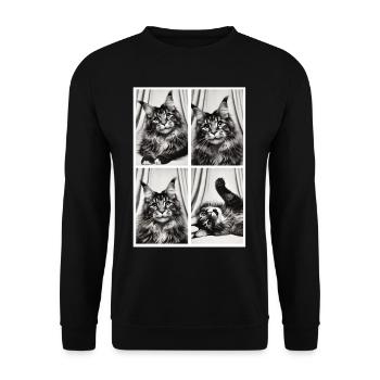 Élégante boîte photo Maine Coon - Sweat-shirt Unisexe - noir - Devant - Alina (178cm) & Michal (187cm)