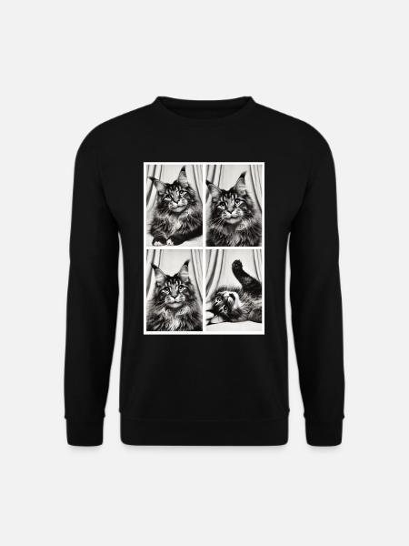 Elegante Maine Coon Fotobox - Unisex Pullover - Schwarz