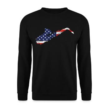 Saxophones American Flag - Unisex Sweatshirt - black - Front - Alina (178cm) & Michal (187cm)