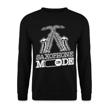 Saxophone Saxophone Mode On - Unisex Sweatshirt - black - Front - Alina (178cm) & Michal (187cm)