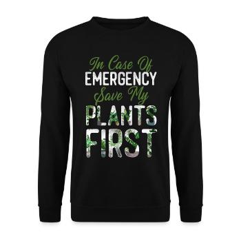 Plant Lover Gardening In Case Of - Unisex Sweatshirt - black - Front - Alina (178cm) & Michal (187cm)