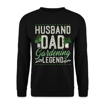 Amoureux des plantes Jardinage Papa Mari - Sweat-shirt Unisexe - noir - Devant - Alina (178cm) & Michal (187cm)