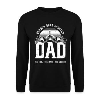 Dragon Boat Paddler Dad The Idol Loves Paddling - Unisex Pullover - Schwarz - Vorne - Alina (178cm) & Michal (187cm)