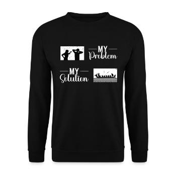 Dragon Boating My Problem My Pictogram Mom Dad - Unisex Pullover - Schwarz - Vorne - Alina (178cm) & Michal (187cm)