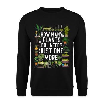 Plant Lover Gardening How Many - Unisex Sweatshirt - black - Front - Alina (178cm) & Michal (187cm)