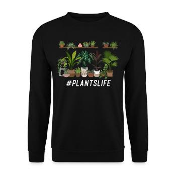 Plant Lover Gardening #Plantslife - Unisex Pullover - Schwarz - Vorne - Alina (178cm) & Michal (187cm)