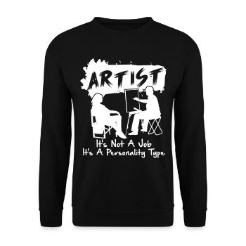 Artist Is Not A Job - Unisex Sweatshirt - black - Front - Alina (178cm) & Michal (187cm)