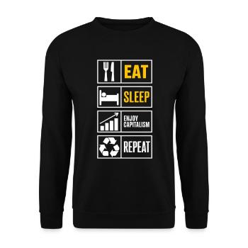 Profiter du capitalisme Dictons boursiers - Sweat-shirt Unisexe - noir - Devant - Alina (178cm) & Michal (187cm)