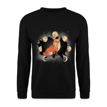 Fox Foxes Mystical Moon Fairy Tale Kids - Unisex Sweatshirt - black - Front - Alina (178cm) & Michal (187cm)