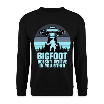 UFO-Bigfoot Yeti Sasquatch - Unisex Pullover - Schwarz - Vorne - Alina (178cm) & Michal (187cm)
