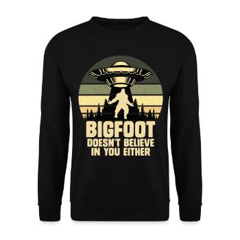 UFO-Bigfoot Yeti Sasquatch - Unisex Pullover - Schwarz - Vorne - Alina (178cm) & Michal (187cm)