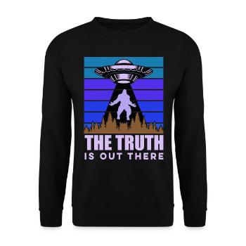UFO-Bigfoot Yeti Sasquatch - Unisex Pullover - Schwarz - Vorne - Alina (178cm) & Michal (187cm)