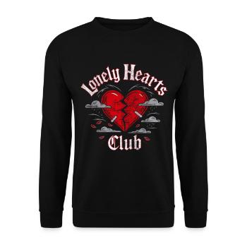 Lonely Hearts Club – Conception du cœur brisé - Sweat-shirt Unisexe - noir - Devant - Alina (178cm) & Michal (187cm)