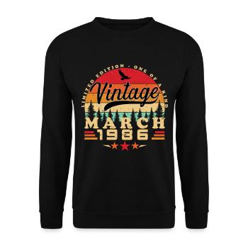 March 1986 Birthday March 1986 March - Unisex Sweatshirt - black - Front - Alina (178cm) & Michal (187cm)