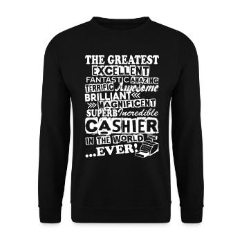 Cashier Greatest Cashier Ever - Unisex Sweatshirt - black - Front - Alina (178cm) & Michal (187cm)