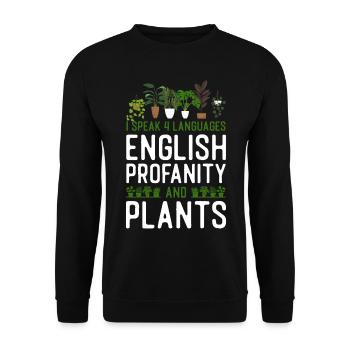 Amateur de plantes Jardinage Je parle 4 - Sweat-shirt Unisexe - noir - Devant - Alina (178cm) & Michal (187cm)