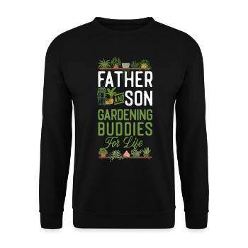 Amoureux des plantes jardinage papa fils - Sweat-shirt Unisexe - noir - Devant - Alina (178cm) & Michal (187cm)