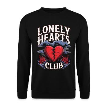 Lonely Hearts Club – Anti-Saint-Valentin - Sweat-shirt Unisexe - noir - Devant - Alina (178cm) & Michal (187cm)