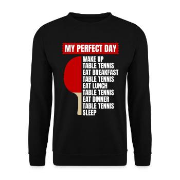 Tischtennis-Motiv Tischtennis Fans - Unisex Pullover - Schwarz - Vorne - Alina (178cm) & Michal (187cm)