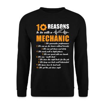 Mechanic 10 Reasons To Be With A Mechanic - Unisex Sweatshirt - black - Front - Alina (178cm) & Michal (187cm)