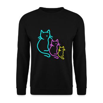 Chats, Chat, Enfant, Enfants, Bébé, Tout-petits, Années 80 - Sweat-shirt Unisexe - noir - Devant - Alina (178cm) & Michal (187cm)