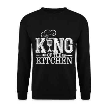 King of the Kitchen - Unisex Sweatshirt - black - Front - Alina (178cm) & Michal (187cm)