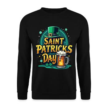 Saint Patrick's Day Beer - Unisex Sweatshirt - black - Front - Alina (178cm) & Michal (187cm)