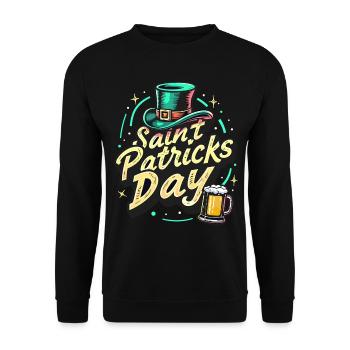 Saint Patrick's Day Beer - Unisex Sweatshirt - black - Front - Alina (178cm) & Michal (187cm)