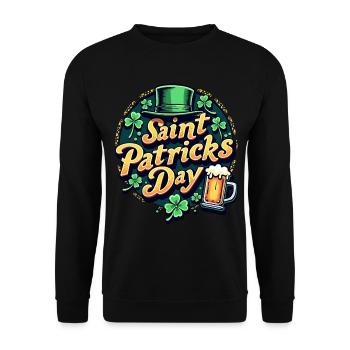 Saint Patrick's Day Beer - Unisex Sweatshirt - black - Front - Alina (178cm) & Michal (187cm)