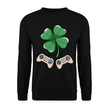 Gaming Shamrock St Patrick's Day Gamer Gifts Men - Unisex Pullover - Schwarz - Vorne - Alina (178cm) & Michal (187cm)
