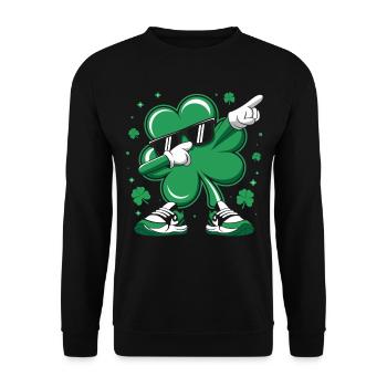 Dabbing Shamrock St Patrick's Day Dab Dance kids - Unisex Pullover - Schwarz - Vorne - Alina (178cm) & Michal (187cm)