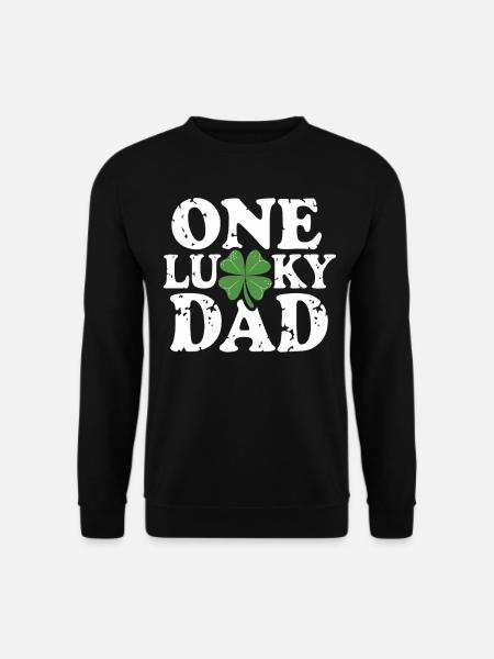 One Lucky Dad St Patrick Day Vintage Clover Daddy - Unisex Pullover - Schwarz