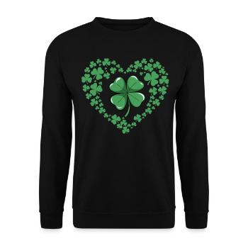 Shamrock Heart St. Patrick's Day Irish Love Men - Unisex Sweatshirt - black - Front - Alina (178cm) & Michal (187cm)