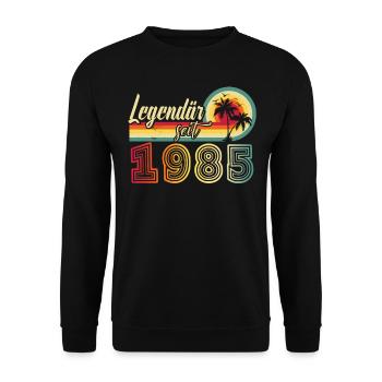 Légendaire depuis 1985 Texte allemand vintage - Sweat-shirt Unisexe - noir - Devant - Alina (178cm) & Michal (187cm)
