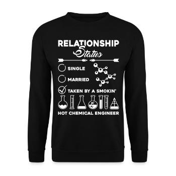 Chemical Technician Relationship Status - Unisex Sweatshirt - black - Front - Alina (178cm) & Michal (187cm)