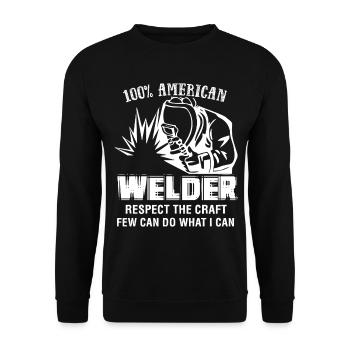 Welder Proud To Be A Welder - Unisex Sweatshirt - black - Front - Alina (178cm) & Michal (187cm)
