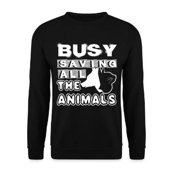 Veterinarian Veterinarians Save Animals - Unisex Sweatshirt - black - Front - Alina (178cm) & Michal (187cm)