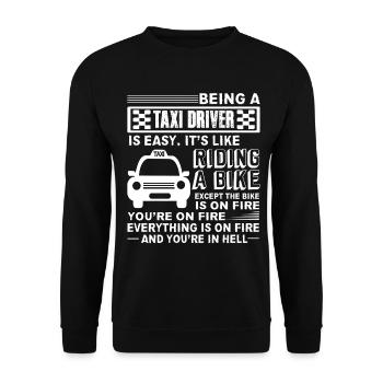 Taxi Driver Being A Taxi Driver Is Easy - Unisex Sweatshirt - black - Front - Alina (178cm) & Michal (187cm)