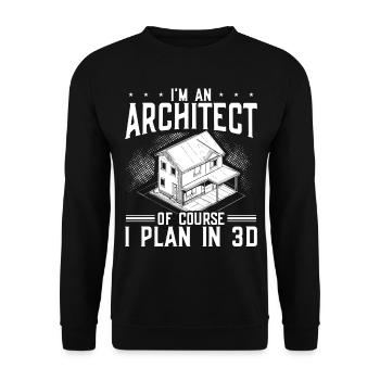 Architekt Architektur Geschenk Architekturstudent - Unisex Pullover - Schwarz - Vorne - Alina (178cm) & Michal (187cm)