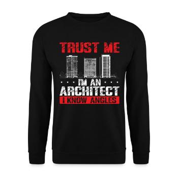Architekt Architektur Geschenk Architekturstudent - Unisex Pullover - Schwarz - Vorne - Alina (178cm) & Michal (187cm)