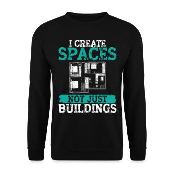 Architekt Architektur Geschenk Architekturstudent - Unisex Pullover - Schwarz - Vorne - Alina (178cm) & Michal (187cm)