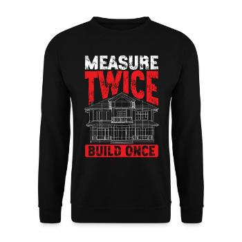 Architekt Architektur Geschenk Architekturstudent - Unisex Pullover - Schwarz - Vorne - Alina (178cm) & Michal (187cm)