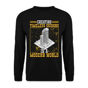 Architekt Architektur Geschenk Architekturstudent - Unisex Pullover - Schwarz - Vorne - Alina (178cm) & Michal (187cm)