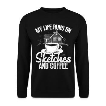 Architekt Architektur Geschenk Architekturstudent - Unisex Pullover - Schwarz - Vorne - Alina (178cm) & Michal (187cm)