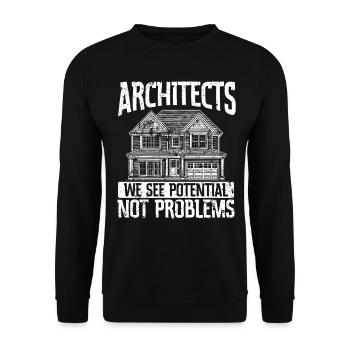 Architect Architecture Gift Architecture Student - Unisex Sweatshirt - black - Front - Alina (178cm) & Michal (187cm)